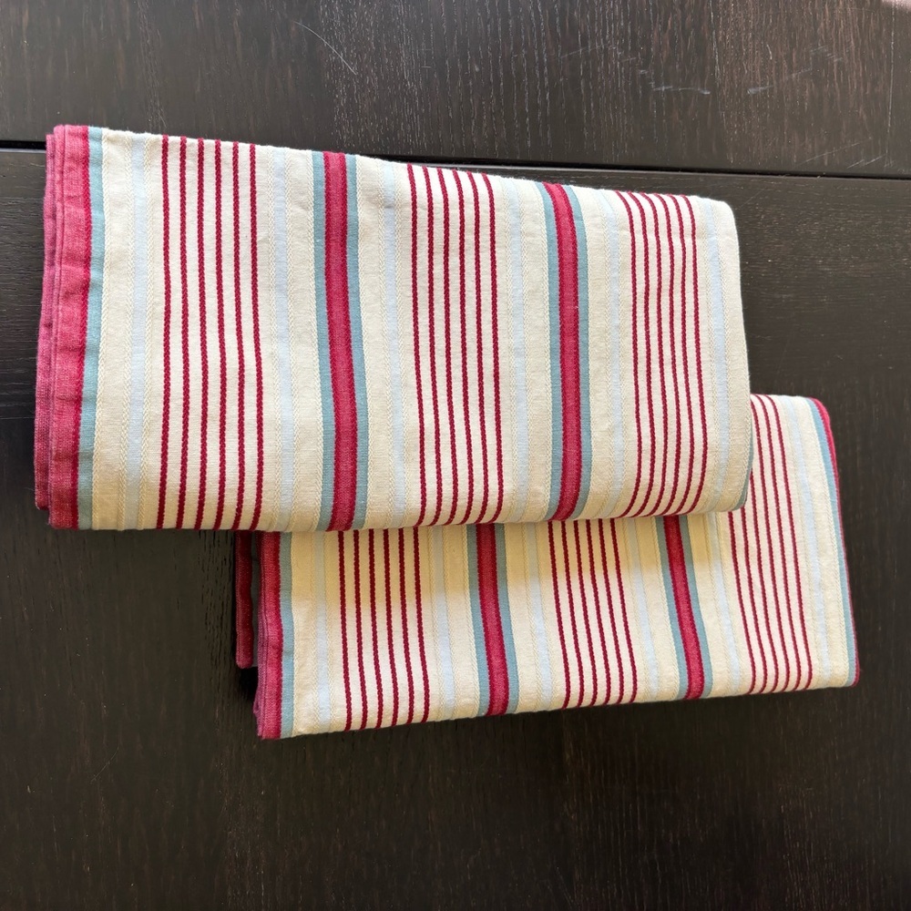 IKEA Alvine Raffla cream red blue striped accent pillow cases covers